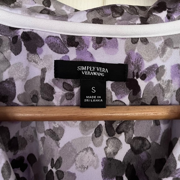 {Simply Vera Vera Wang} Pajama Top and Pants Matching Set in Purple - Small - Picture 8 of 15